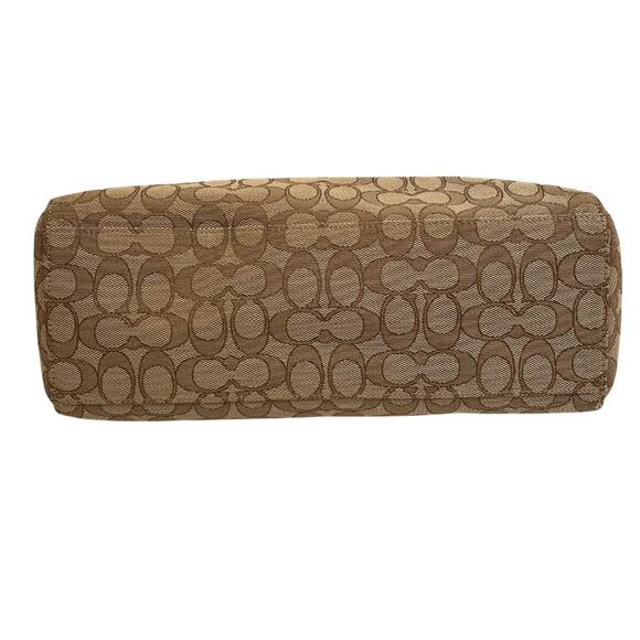 Coach Celeste Khaki & brown Canvas & Leather Convertible Hobo Crossbody F58327 - Picture 7 of 14